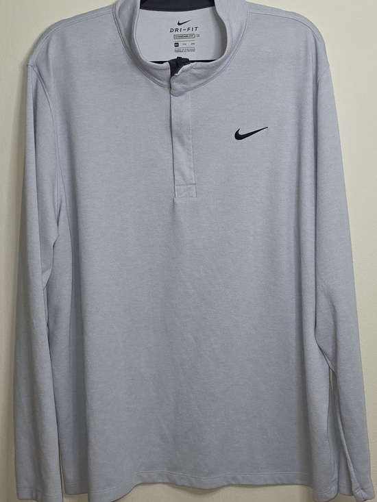 Nike Other - Nike Light Gray Dri-FIT Long-Sleeve Pullover with Black Swoosh